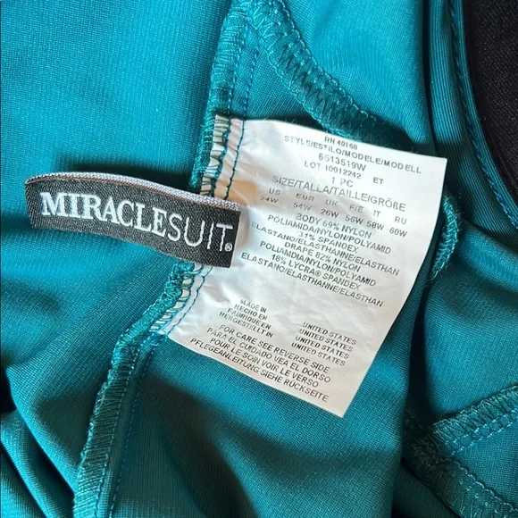 Miraclesuit Teal Swimsuit - Picture 4 of 8